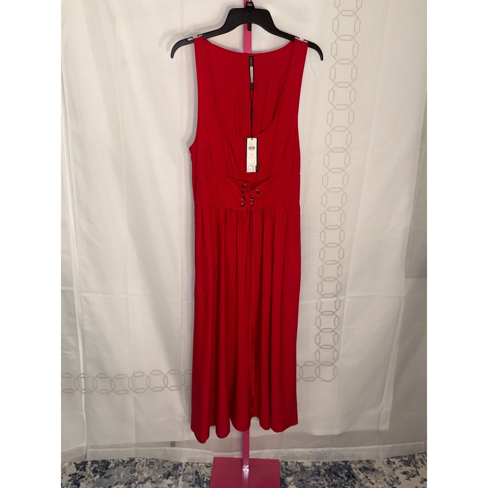 Plenty by Tracy Reese Red Corset‎ Lace Up Midi Dress Size 10